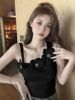 Irregular Design Three-dimensional Floral Knitted Camisole For Women, New Summer Trendy Slim-fit Outerwear Top_ecoleips.com
