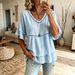 2026 European American Cross-border Spring And Summer New Elegant Casual V-neck Solid Color Short-sleeve Women's_ecoleips.com
