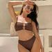 Women's Clothing Modern Stripe Bikini Set Two-Piece Swimsuit Trendy Color Block Beachwear For Women_ecoleips.com