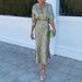 2025 Spring New Women's Printed Elegant Turn-Down Collar Long Sleeve Shirt High Waist Skirt Fashion Set For Women_ecoleips.com