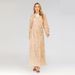 Fashionable Women's Lace Cardigan Leaf Embroidery Sequins Muslim Fashion New 1711_ecoleips.com