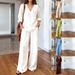 Women's Casual V-Neck Long Sleeve Top & Pants Set - Soft Washed Cotton Comfort Outfit In Multiple Colors_ecoleips.com