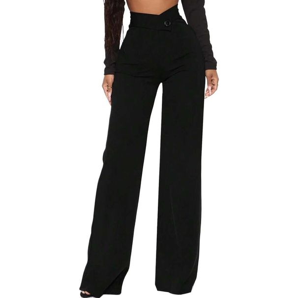Voya Women's Foreign Trade Stylish Commuter High-waisted Straight-leg Pants For Women, New Spring And Autumn Model,Black Suit Pants
_ecoleips.com