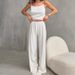 Heart Print Knitted Comfortable Skin-Friendly Camisole Long Pants Pajama Set European And American Summer New Home_ecoleips.com