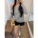 One-word Shoulder Long-sleeved T-shirt Women's 2025 New Autumn Sexy Off-the-shoulder Loose And Pure Slanted Shoulder Top_ecoleips.com