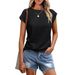 2025 Women's Tank Top Summer Short T-shirt Solid Color Round Neck Hooded Sleeve For Women_ecoleips.com