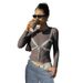 Women's Korean Style Lace Patchwork T-Shirt Spring Low V Neck Bow Detail Slim Fit Sexy Top Alluring Revealing Collarbone_ecoleips.com