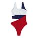 Women's Clothing Sexy Contrast Color One Piece Swimsuit Female Ins Style Conservative Bikini Hot Spring Swimming Suit_ecoleips.com