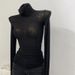 Women's Thin Soft Korean Style Turtleneck Long Sleeve T-Shirt High Neck Base Layer Slim Fit Slightly Sheer Top for Autumn Winter_ecoleips.com