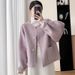 Tencel Round Neck Double-Sided Wool Coat Loose Single-Breasted Women's Jacket 2025 Autumn Winter_ecoleips.com