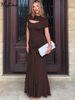 Hugcitar Elegant Turtleneck Solid Ruched Short Sleeve Hole Sexy Bandage Gown Maxi Dress Summer Vacation Clothings Party Club_ecoleips.com