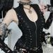 Women's Gothic Style Lace up Waist Zipper Vest Dark Fashionable Unique Top New Style for Ladies_ecoleips.com