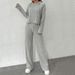 Voya Women's Minimalist Hooded Fashion Set For Spring And Summer Home, Solid Color, Lazy Feeling, Two-piece Set_ecoleips.com