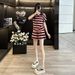 Women's Summer Fashionable Casual Sportswear Set Pink Slimming Short Sleeved Top And Shorts Two Piece Set for Youthful Look_ecoleips.com
