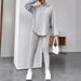 Women's Clothing Solid Color Striped Loose Hooded Fashion Temperament Trousers Set_ecoleips.com