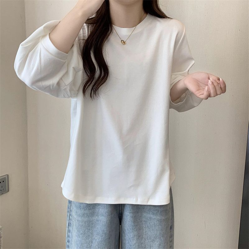 real-shot Three-quarter T-shirt For Women, New Autumn Style, Plus-size, Loose, Stylish, Versatile_ecoleips.com