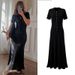 Women's Elegant Black Long Dress New Style Round Neck Sheer Waist Slimming Knit_ecoleips.com