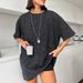 Women's Clothing Women's Niche Design Heart T Shirt Lazy Versatile Casual Mid Length Trendy Tops For Women Summer_ecoleips.com