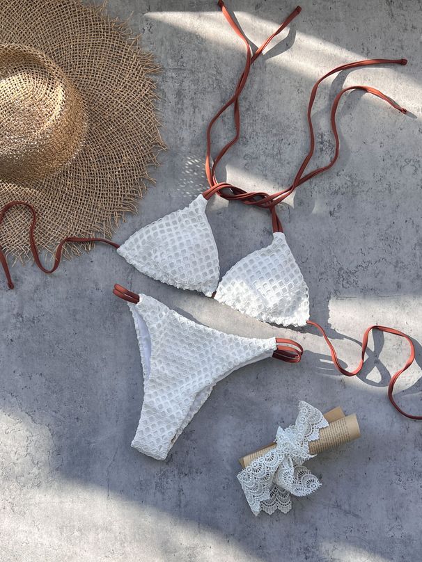 Women's Clothing Solid Color Backless Mesh Split Swimsuit Female_ecoleips.com