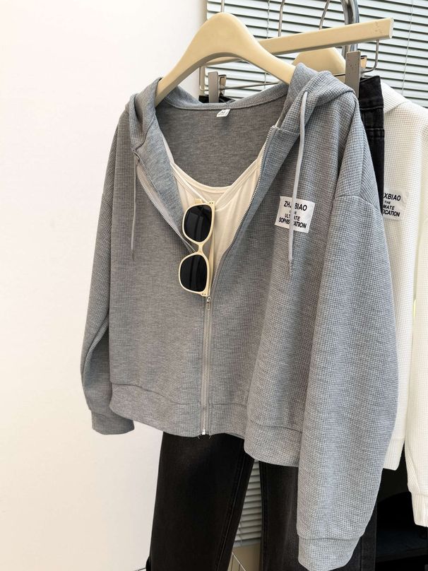 American-style Waffle Short Jacket For Women, New And Autumn Collection, Plus-size Loose-fitting Korean Version, Early_ecoleips.com