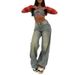 High Waisted Wide Leg Jeans for Women European American Style Retro Washed Straight Leg Loose Fit Slimming Floor Length Sexy Denim Trousers_ecoleips.com
