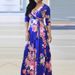In Stock! . Bestseller European And American Women's Clothing V-neck Printed Long Dress OM1115_ecoleips.com