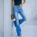 Foreig Trade Idepedet Site Amazo 2022 Fashio Autum/Witer New Urba Casual Mid-Waist Washed Flared Jeas For_ecoleips.com