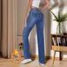 Women's Fleece-Lined Winter Jeans – High-Waisted Stretch Denim With Cozy Inner Fluff, Zip & Button Closure | Relaxed Fit, Blue Wash | S-XL_ecoleips.com