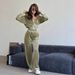 Women's Long Sleeve Hooded Cardigan & Elastic Trousers Set – Street Style Loungewear For Casual Comfort_ecoleips.com