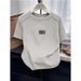 Women's Slim-Fit Pure Cotton Short Sleeve T-Shirt – Structured Shoulder, Vertical Stripe Design, Lightweight & Breathable For Spring & Summer_ecoleips.com
