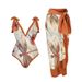 Women's Floral Print One-Piece Swimsuit With Adjustable Straps – Sexy Monokini Bikini Set For Beach & Pool (S-XL, Dragonfly Pattern/Pink)_ecoleips.com