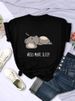 European And American Cross-border Foreign Trade Wholesale Clothing Cute Cartoon Sloth Round-neck Plus-size Short-sleeve_ecoleips.com