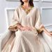 Women's Clothing Lace Elegant Loose Long Skirt Casual Bat Sleeve Robe_ecoleips.com
