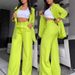 Women's Autumn Blazer And Trousers Suit Set Trendy Office Casual Two-Piece Outfit For Fall_ecoleips.com