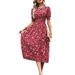 Real Shot In-stock Foreign Trade Cross-border 2025 New Spring-summer European And American Floral Holiday Style Dress_ecoleips.com