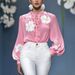 Women's Long Sleeve Loose Printed Shirt Top Blouse New_ecoleips.com