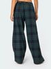 Women Y2k Oversize Pants Lounge Bottoms Fashion Plaid Casual Pants Elastic High Waist Casual Pockets Pajama Pants Homewear_ecoleips.com
