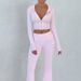 2025 Spring New European And American Cross Border Solid Color Slim Short Hooded Top Casual Pants Suit Two Piece Set Women_ecoleips.com
