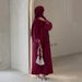 Muslim Dress Women Luxury Dubai Middle Eastern Bow Knot Beaded Sleeve Dress – Elegant Abaya Robe With Embellished Detailing_ecoleips.com