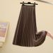 Women's Clothing High Waist Pleated Skirt Women's Spring And Autumn Mid Length New All Match Big Swing Skirt Slim A Line Skirt Trendy New Style_ecoleips.com