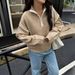 Diyun European And American Casual Simple Solid Color Long Sleeve Zipper Sweater Women's Fashion 2025_ecoleips.com