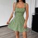 Women's Clothing Floral Print Dress Backless Lace Up Sleeveless Suspender Dress_ecoleips.com