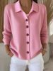 2026 European And American Cross-Border Button Knitted Turn-Down Collar Sweater Cardigan Coat Autumn Winter New Solid_ecoleips.com
