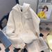 cotton Composite Milk Silk 320g, Silver Fox Fleece 420g, Round Neck, Double Hood, Loose-fitting Sweatshirt_ecoleips.com
