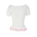 AD505 Quality Model 2025 Autumn Girl's Style Fresh And Sweet Polyester Pullover U-Neck Slim-Fit Women's T-Shirt_ecoleips.com