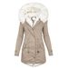 girl Girl Girl European And American Cross-Border New Style Top Parka Waist-Cinching Fleece-Lined Collar Poc Women's_ecoleips.com
