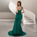 Elegant One-Shoulder Long Train Backless Women's Dress For Banquet Party Bridesmaid Cross-Border Style Evening Prom Gown_ecoleips.com