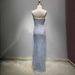 Women's Clothing Sequined Leaf High Slit Dress Stage Host Performance Dress Wedding Dress Evening Dress_ecoleips.com