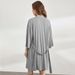 Voya Women's Simple Casual High-end Home Clothing Fashion Set Bathrobe Two-piece Set For Women_ecoleips.com