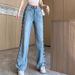 Women's Clothing Hollow Wide Leg Jeans For Women Spring And Summer Design Slim And Versatile Thin High Waisted Floor Length Trousers_ecoleips.com